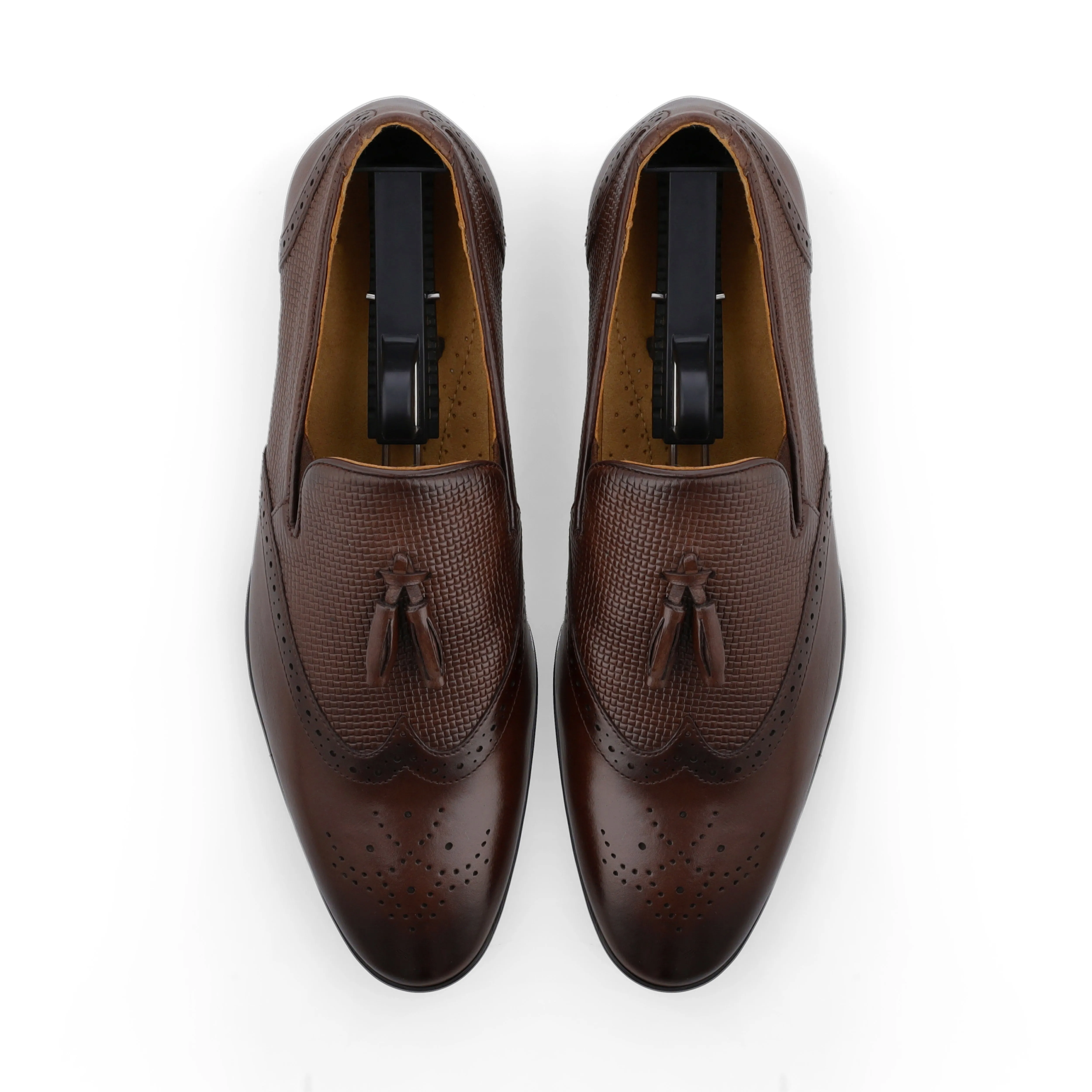 Unique Tassel Brogue Loafers-Brown