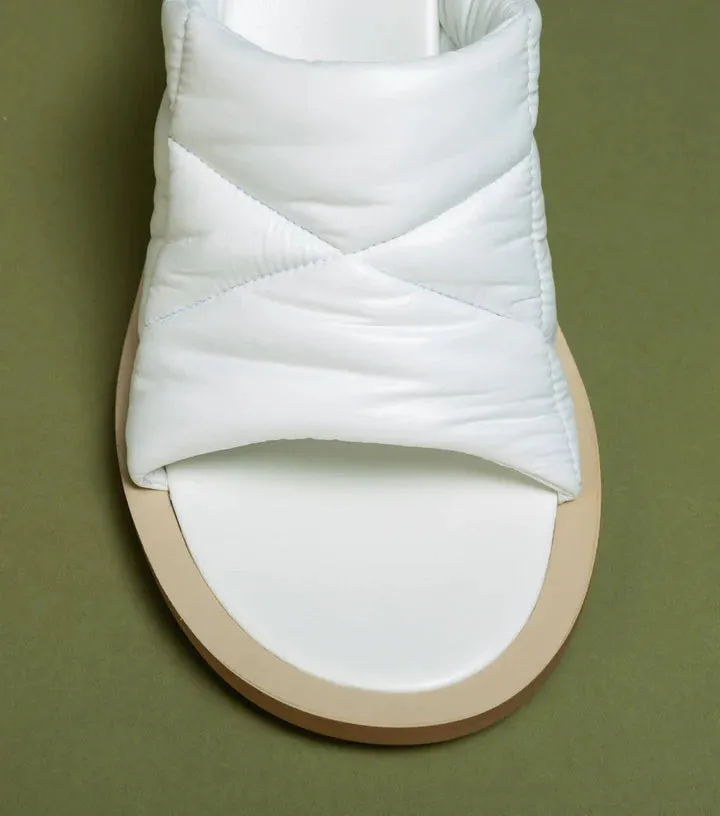 Varunah Mules in White Nylon