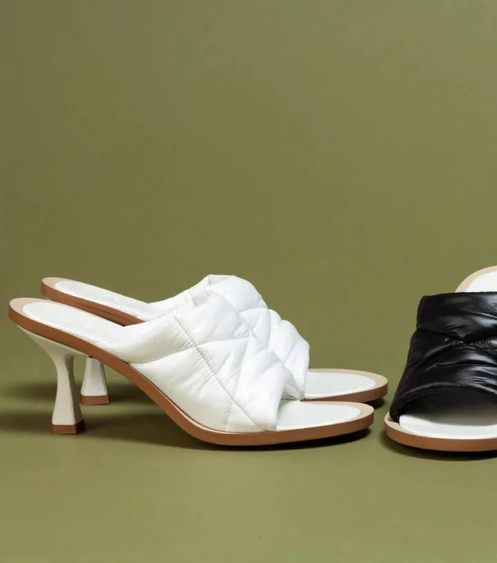 Varunah Mules in White Nylon