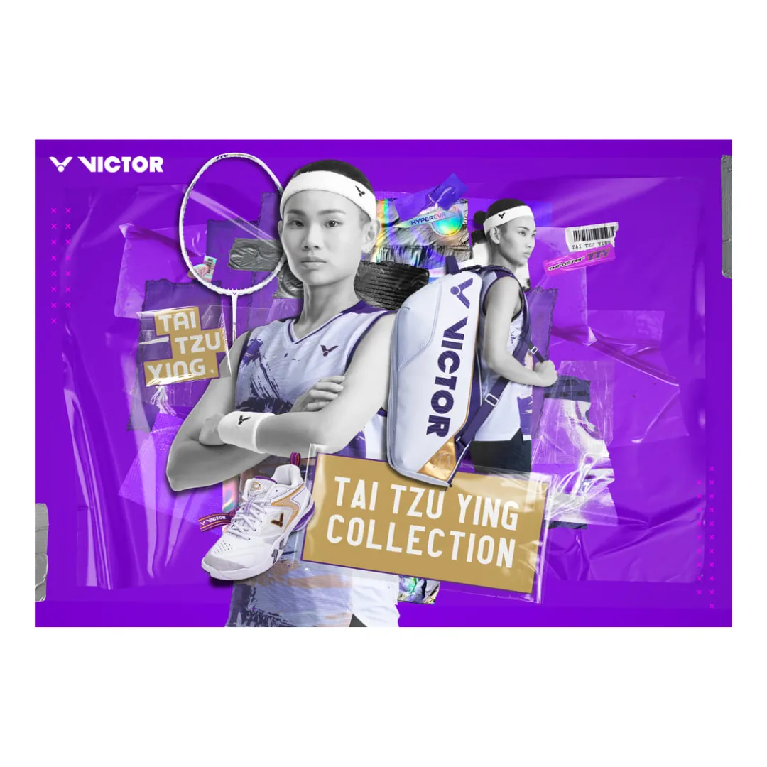 Victor BR9213TTY-AJ 6 Piece Racket Bag [Bright White/Medium Purple]