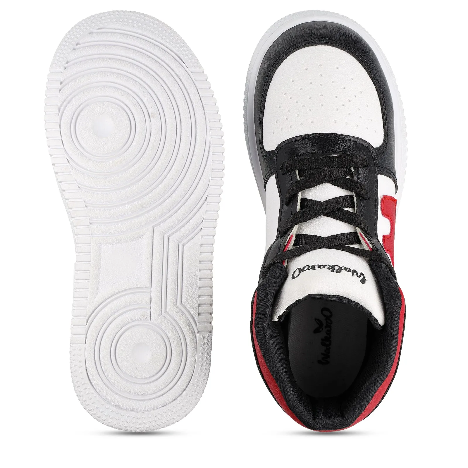 Walkaroo Boys Shoes - WK380 White Black