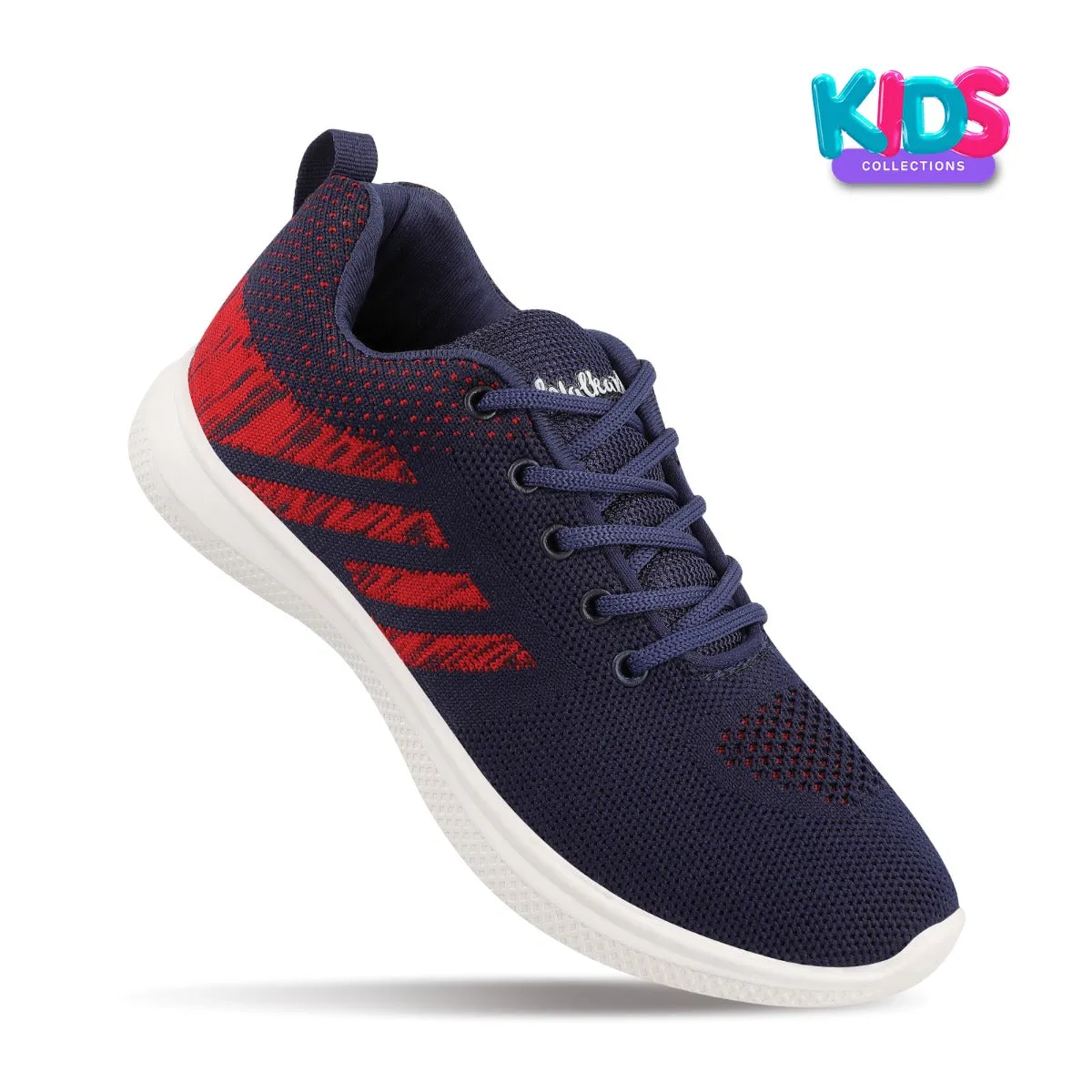 Walkaroo Kids Pull-on Sock Shoes - WS3054 Navy Blue Red