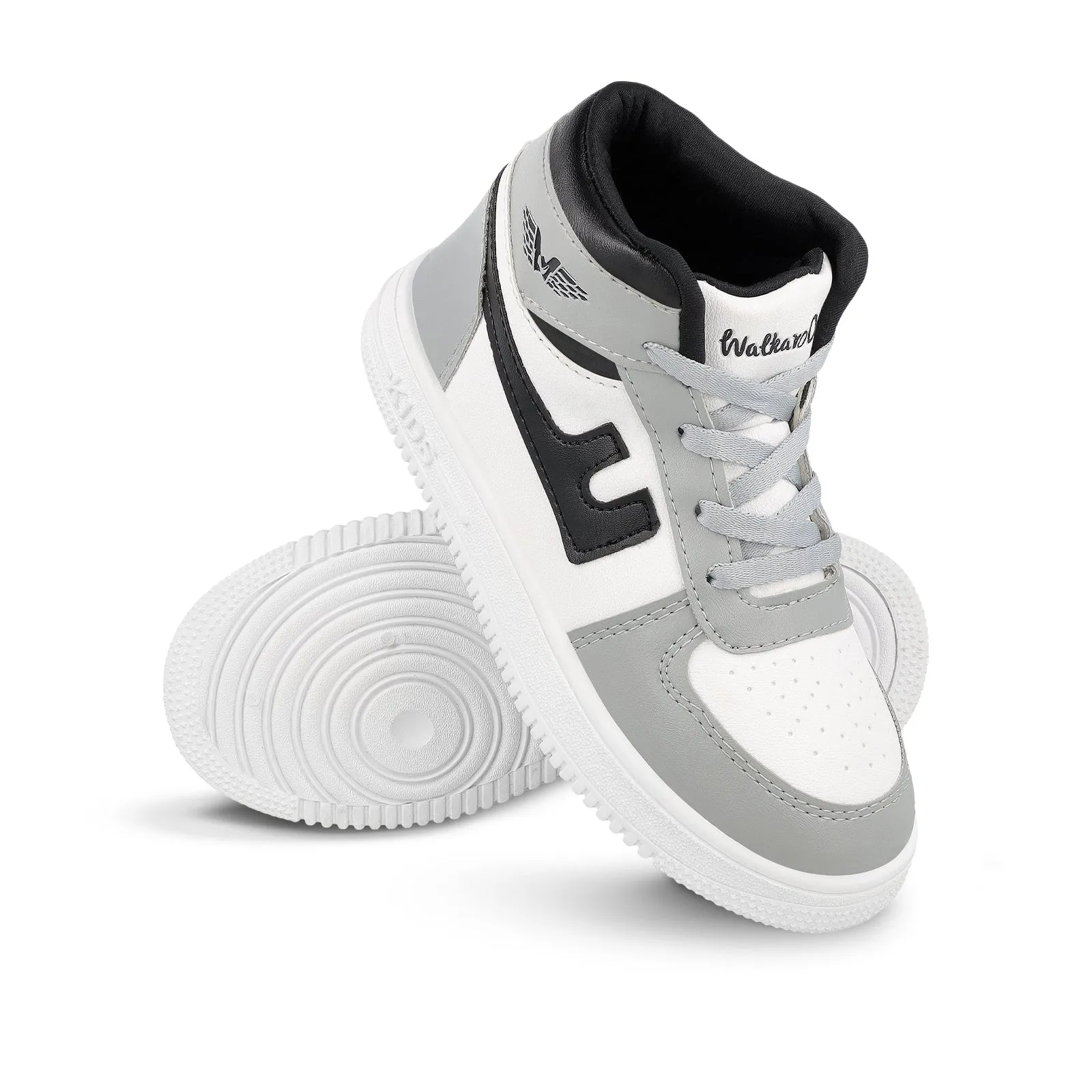 Walkaroo Kids Shoes - WK380 White Grey