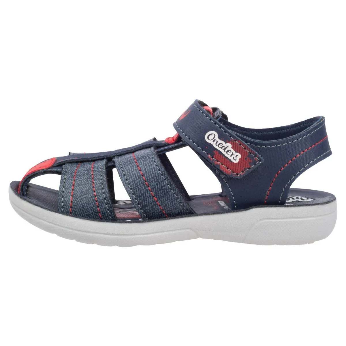 Walkaroo Kids Solid Fisherman Sandal  - WK627 Blue Red