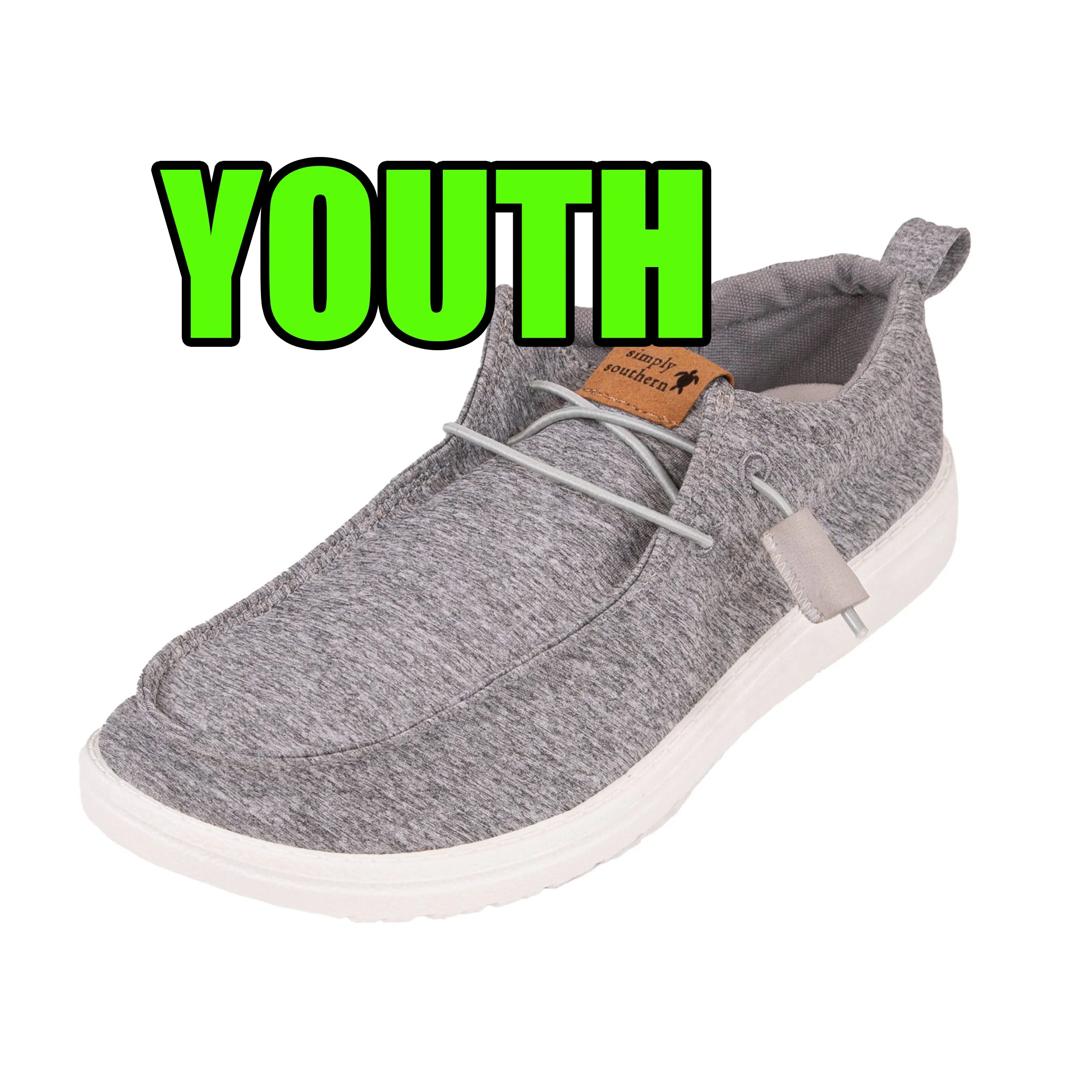 Youth Heather Grey Slip On Shoes No Tie Shoes